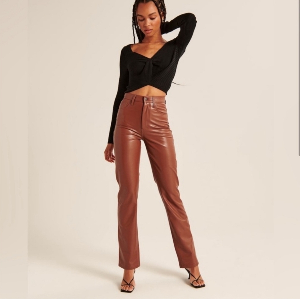 Abercrombie vegan leather high waist pants